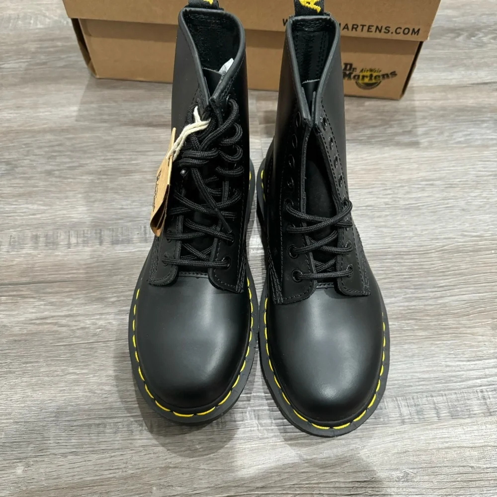 Dr Martens 1460 Black Smooth Leather Lace Up Combat Boots